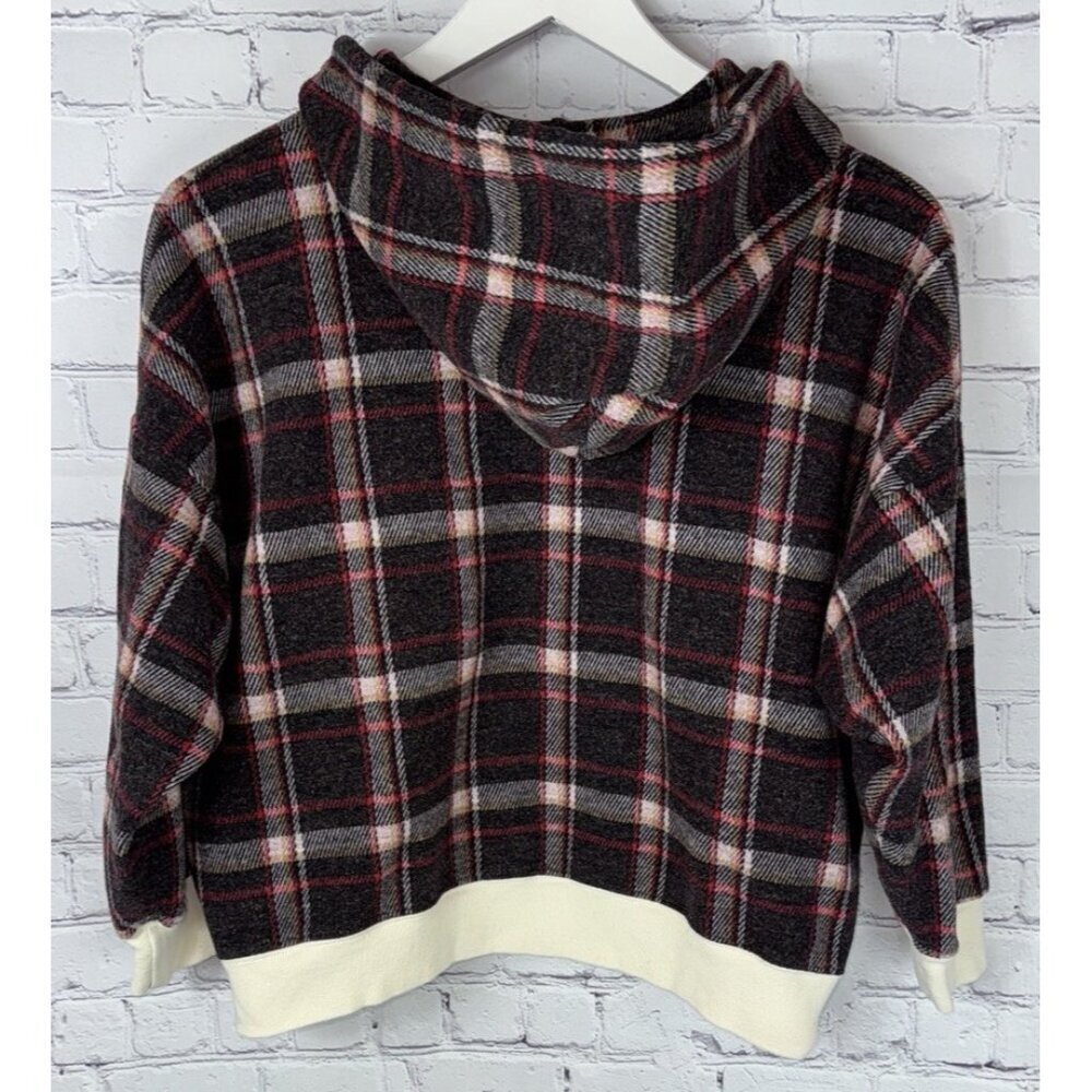 THE GREAT Teammate Cedar House Red Plaid Hoodie Size 1 - Picture 6 of 7